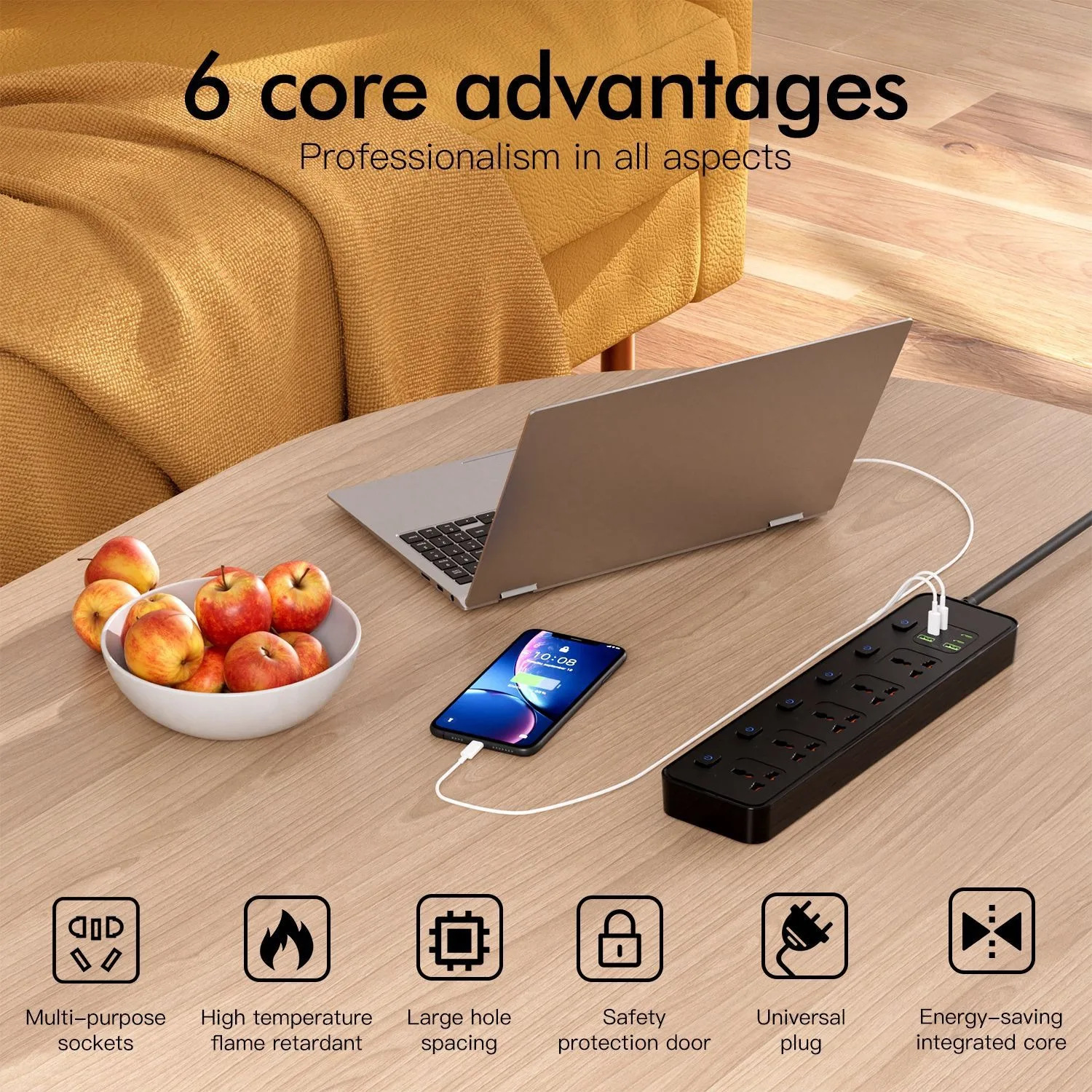 Travel Power Adapter with Multiple Outlets for Global Use - Image 4