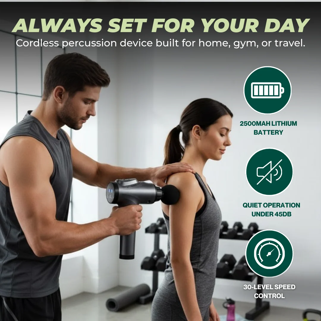 Massage Gun with 30 Speeds and 9 Heads for Back and Muscle Use