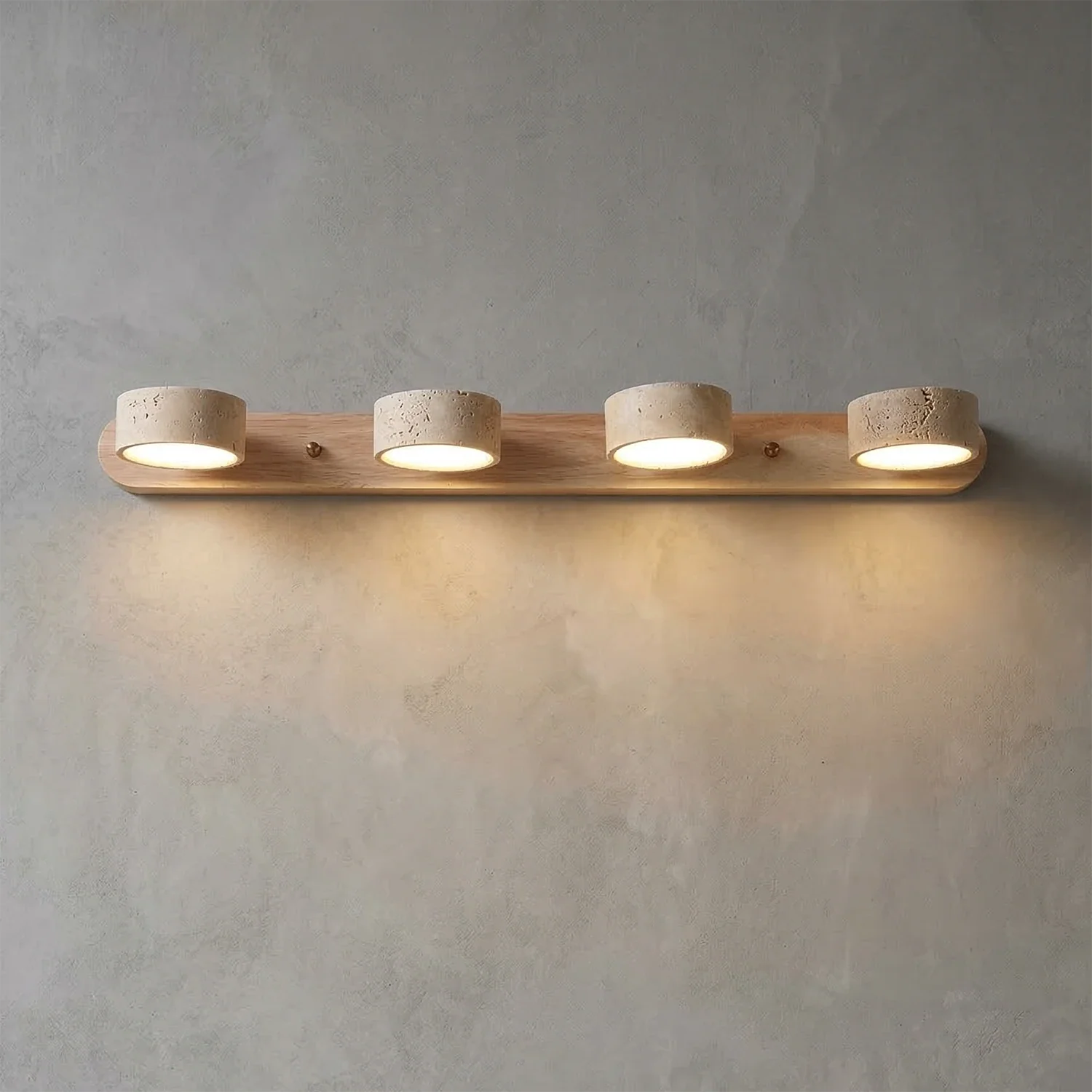 Elegant Adjustable LED Wall Light with Natural Stone Shades - Image 2