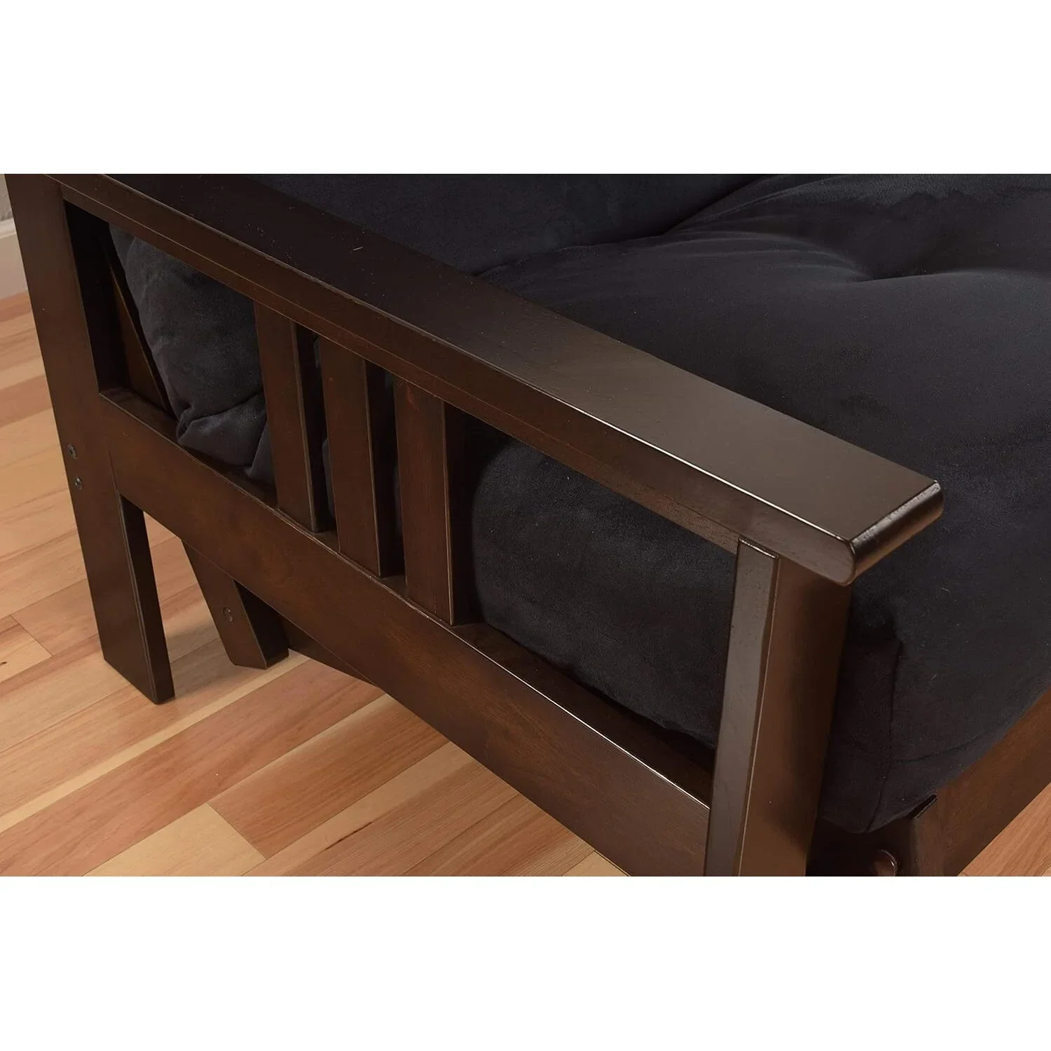 Homestock African Artifacts Full Size Futon Frame Set with Mattress, Easily Converts to Bed, Versatile Design Futon Frame for All Spaces, 33"H x 79"L x 37"D-Color:Linen Charcoal,Size:Barbados - Image 94