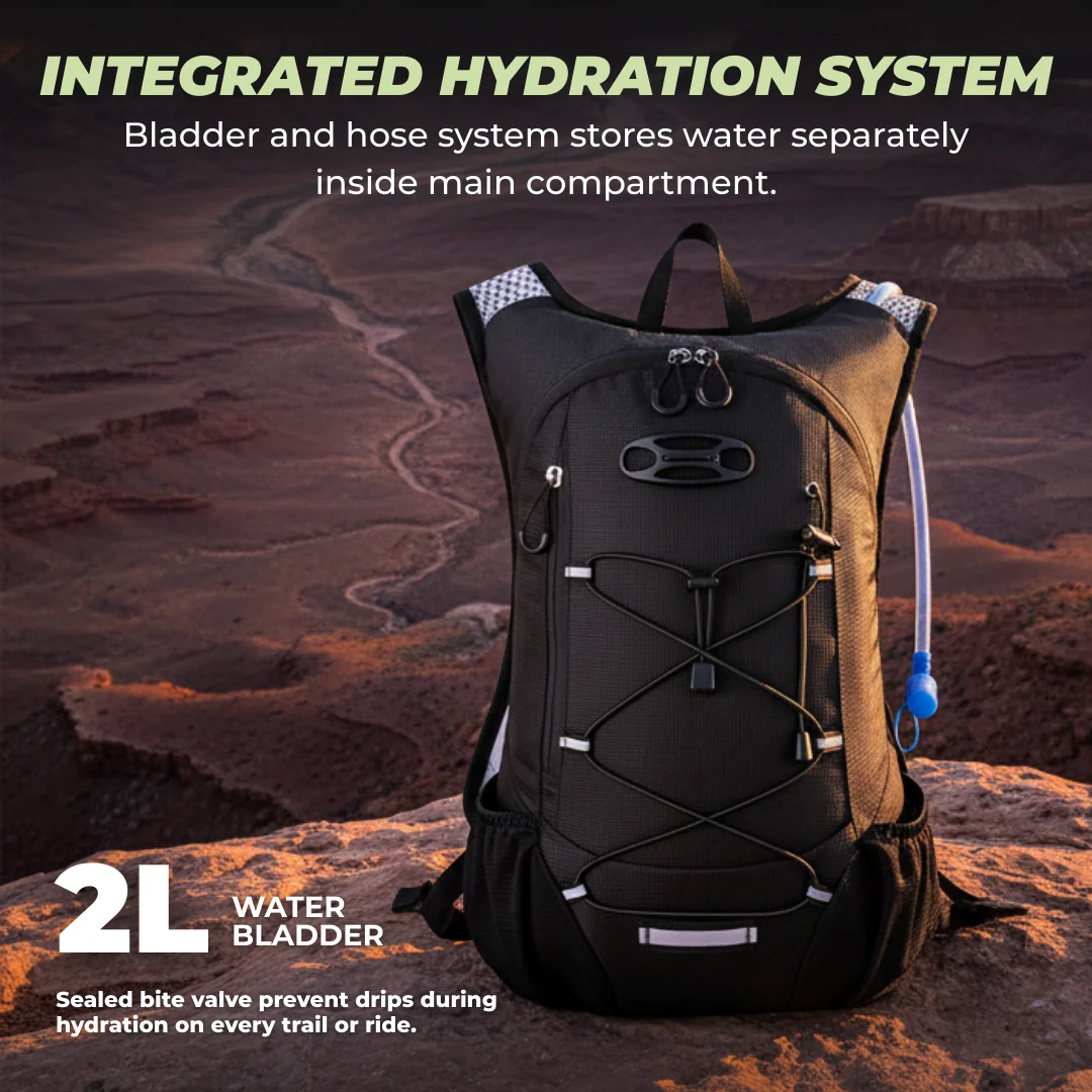 Lightweight Hydration Backpack with 2L Water Bladder for Hiking