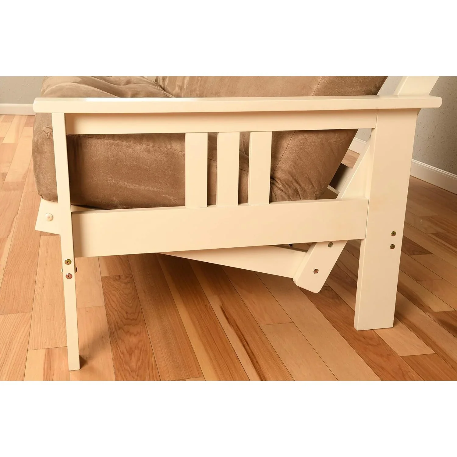 Homestock African Artifacts Full Size Futon Frame Set with Mattress, Easily Converts to Bed, Versatile Design Futon Frame for All Spaces, 33"H x 79"L x 37"D-Color:Linen Charcoal,Size:Barbados - Image 55