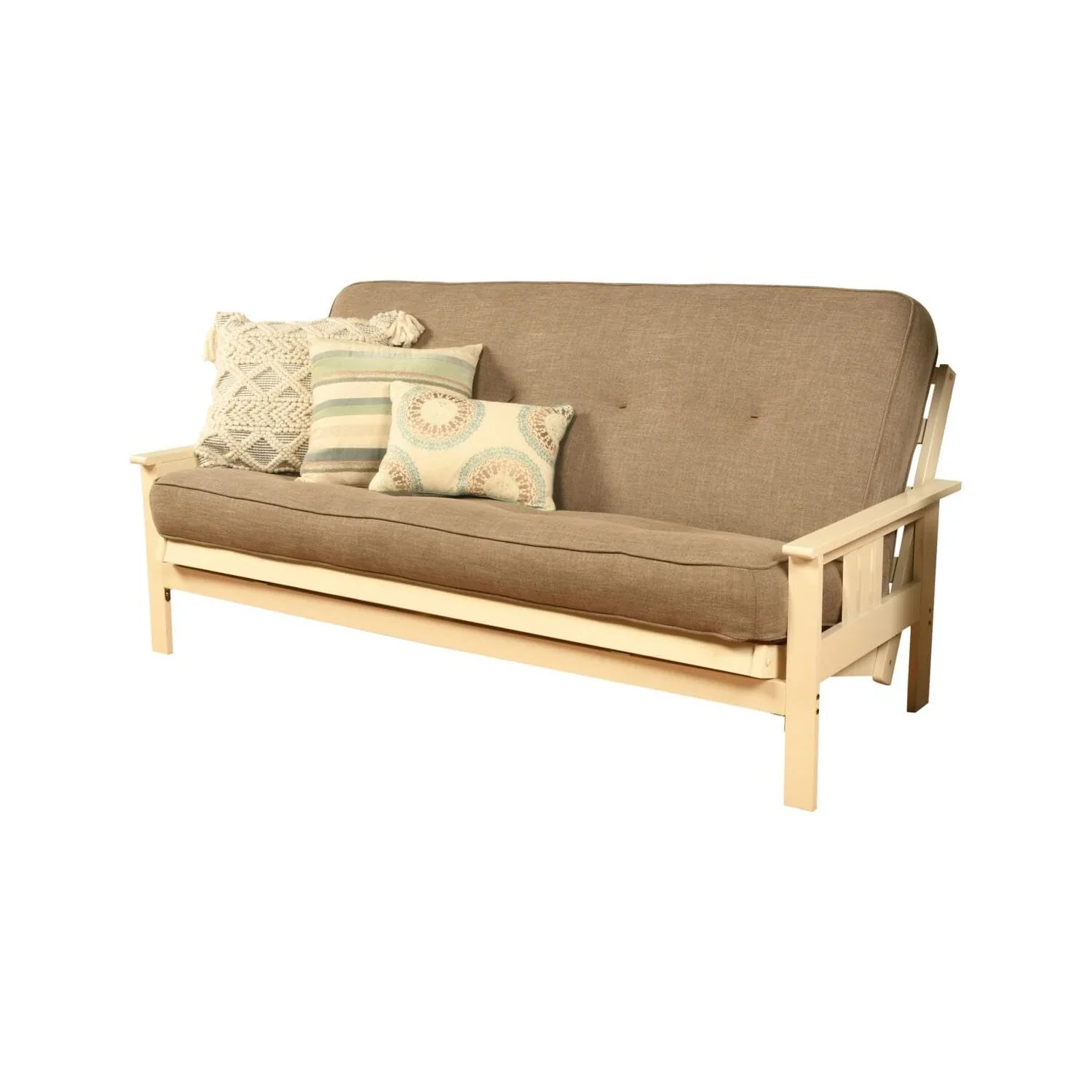 Homestock African Artifacts Full Size Futon Frame Set with Mattress, Easily Converts to Bed, Versatile Design Futon Frame for All Spaces, 33"H x 79"L x 37"D-Color:Linen Charcoal,Size:Barbados - Image 68
