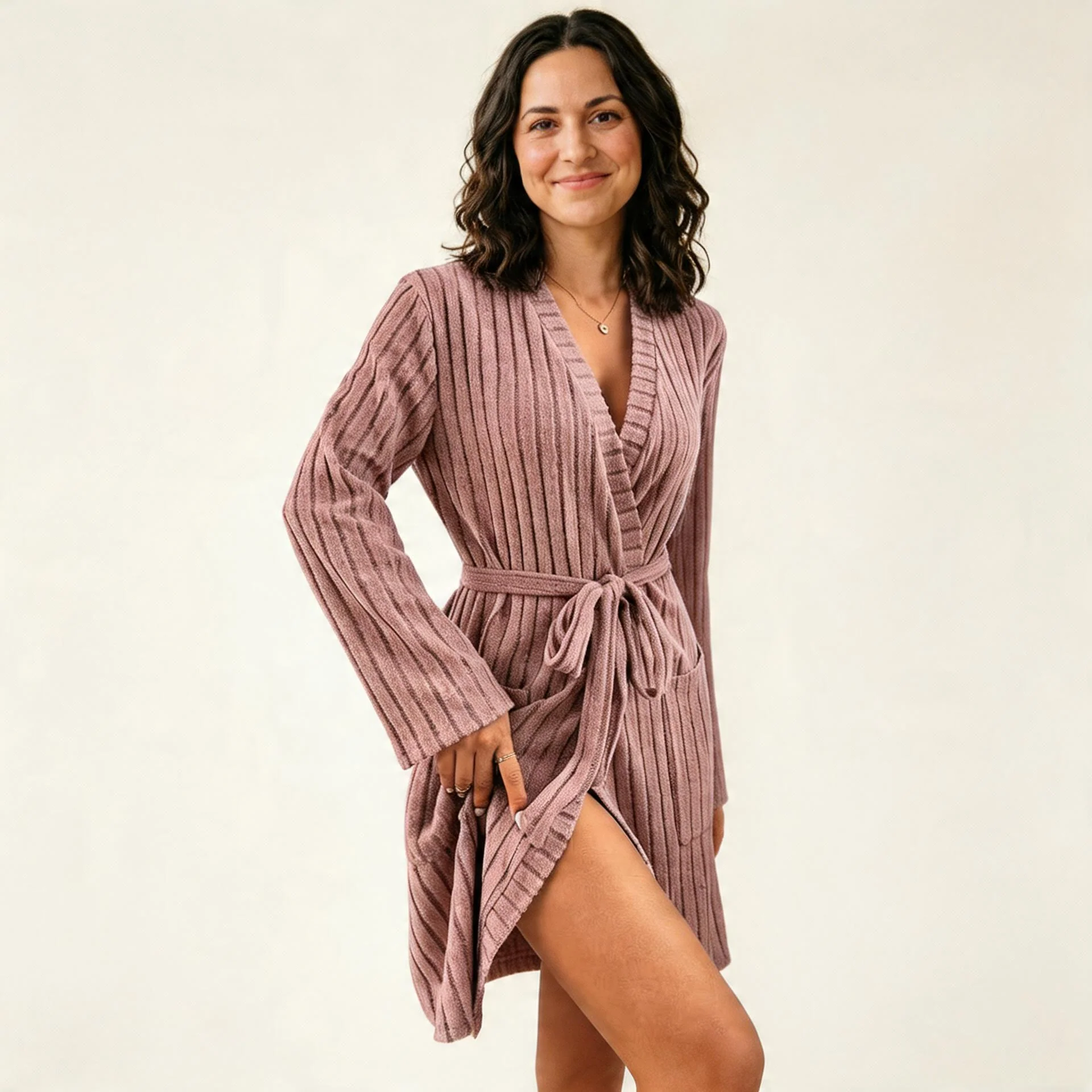Soft Textured Bathrobe for Comfort - Image 3