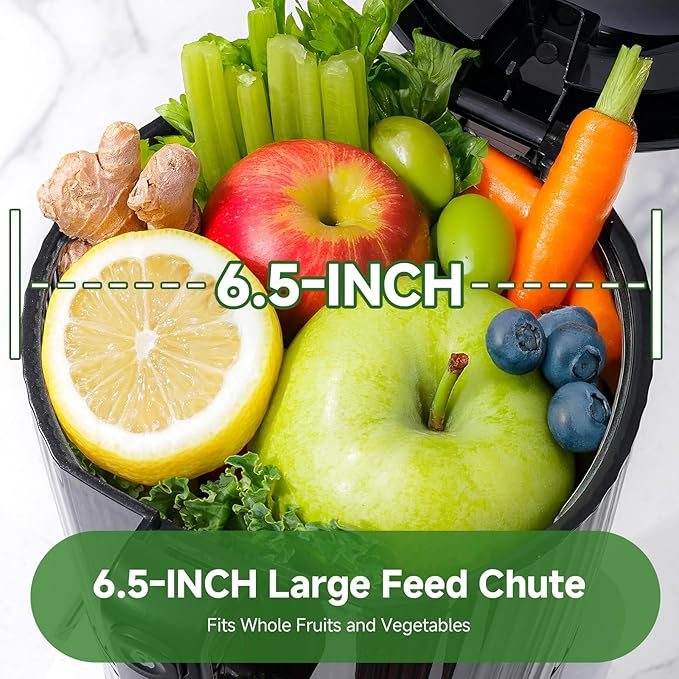 AMZCHEF Cold Press Juicer with 6.5" Large Feed Chute | Hands-free Cut Fruite 2