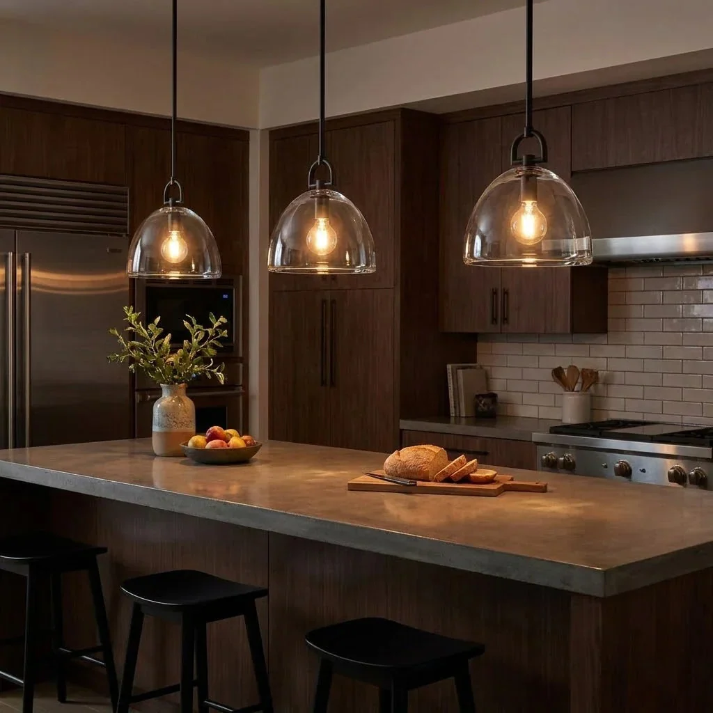 Elegant Glass Dome Pendant Light for Modern Kitchens - Image 6