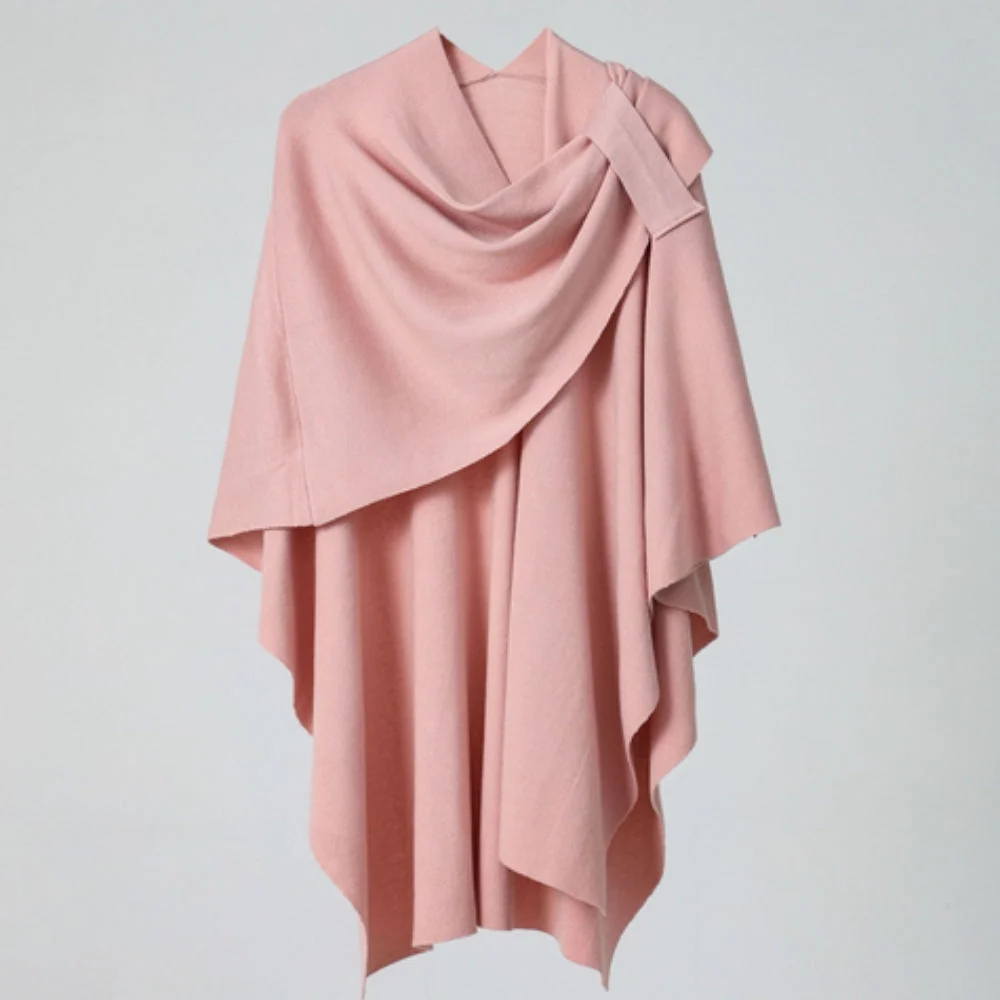 Shawl Poncho Lightweight Microfiber Right Shoulder Clasp