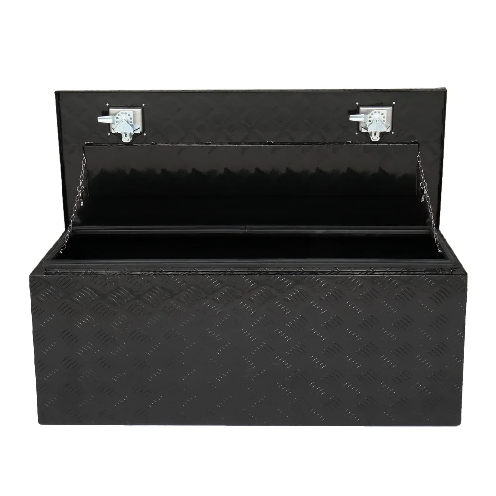 IVV Aluminum Truck Trailer Tool Box Pickup Underbody Truck Bed Storage Toolbox RV Trailer Organizer with T-Handle Latch Dual Lock Keys - Black, 42"L x 18"W x 17"H - Image 2