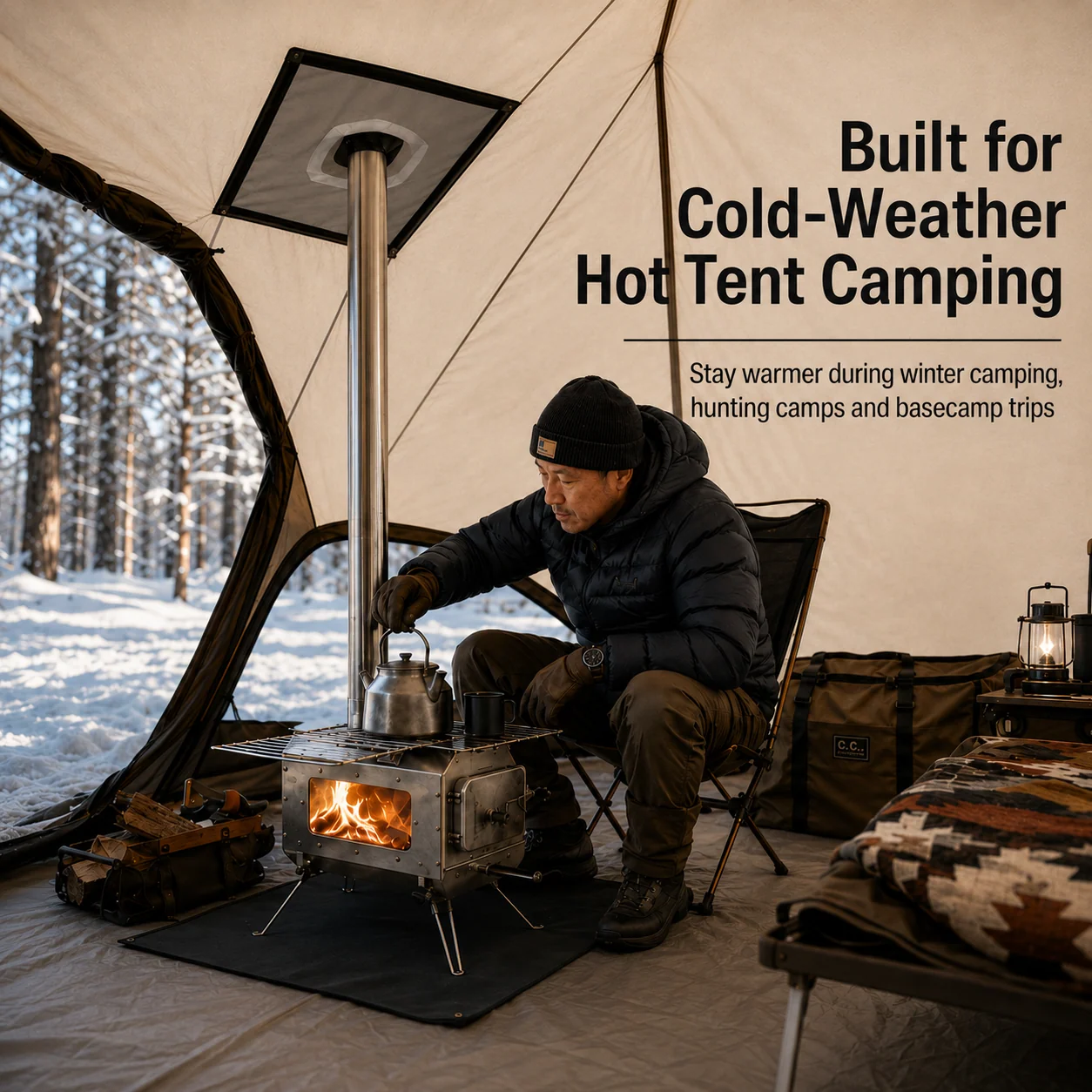 KingCamp Surefire Camping Wood Tent Stove (Size L)