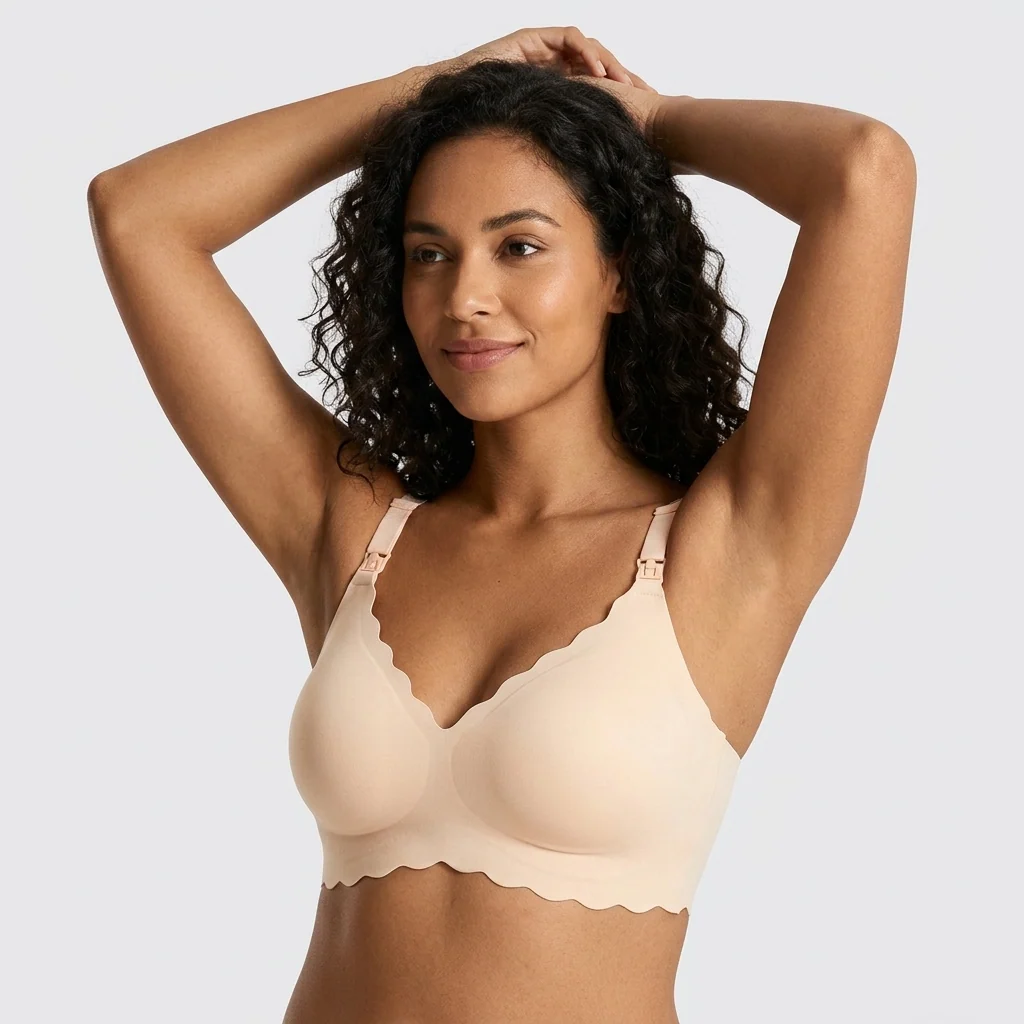 Seamless Nursing Bra in Cloud Color - Image 6
