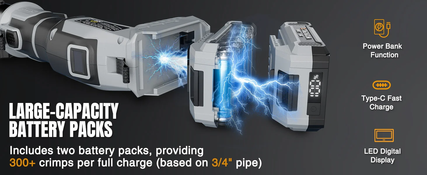 Portable power tool battery pack concept with lightning effects, Power Bank Function and LED Digital Display