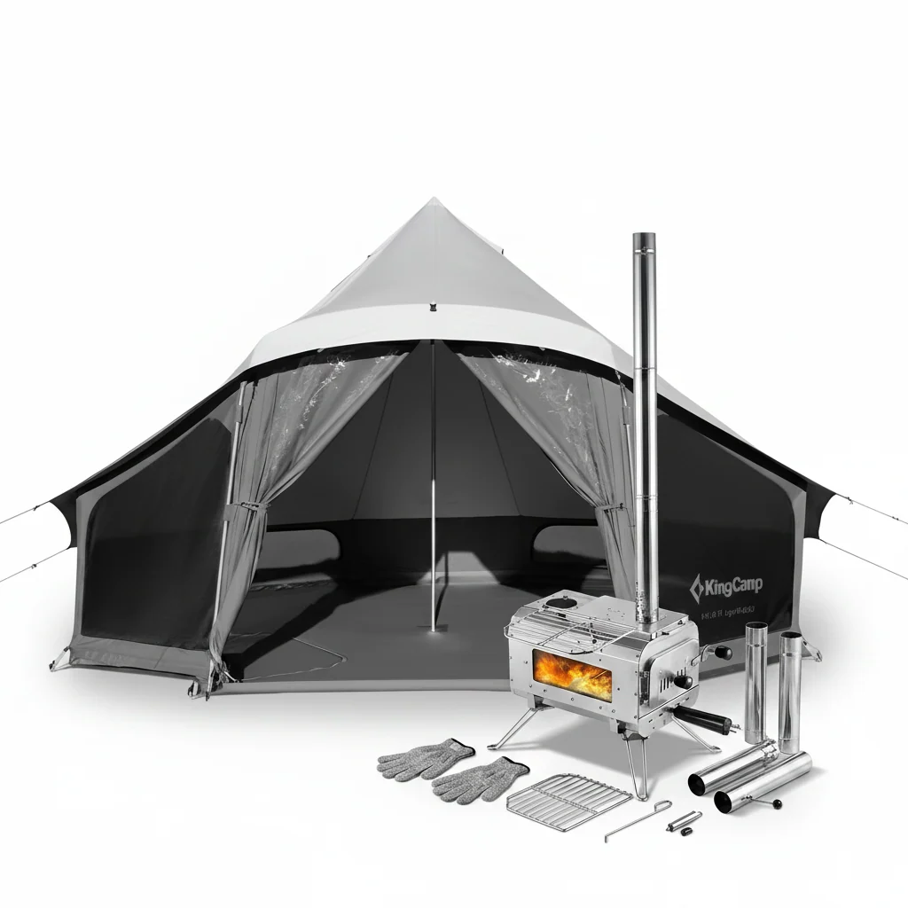 KingCamp KHAN LIGHT Tent & Wood Stove Bundle