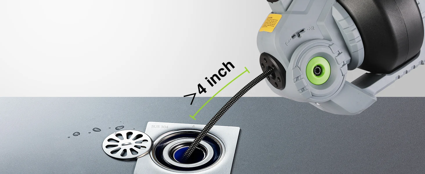 Floor drain with stainless steel strainer and green ring, measured 4 inch opening, with water droplets
