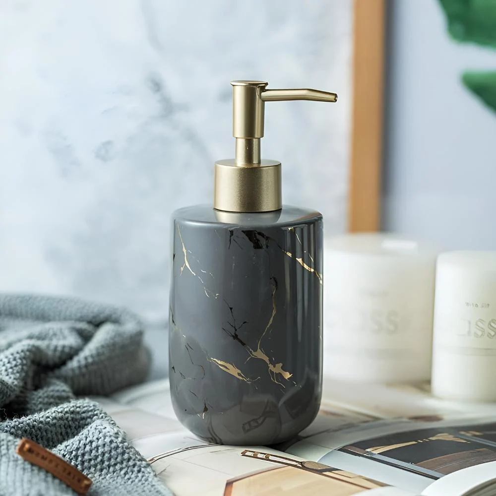 Soap Dispenser Ceramic Marble Gold Veins 400 ml - Image 4
