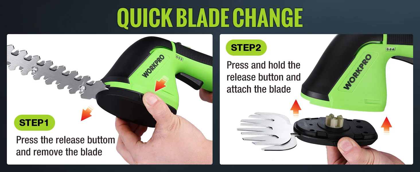 Innovation and quality are shown in a high-quality power tool with a quick blade change, pressing release buttons