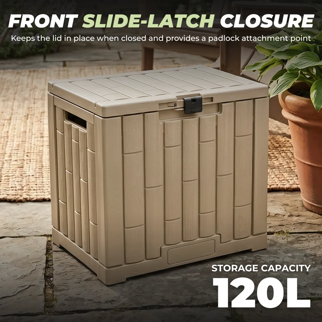 120L Resin Storage Box with Hinged Lid and 330 lb Top Load Rating