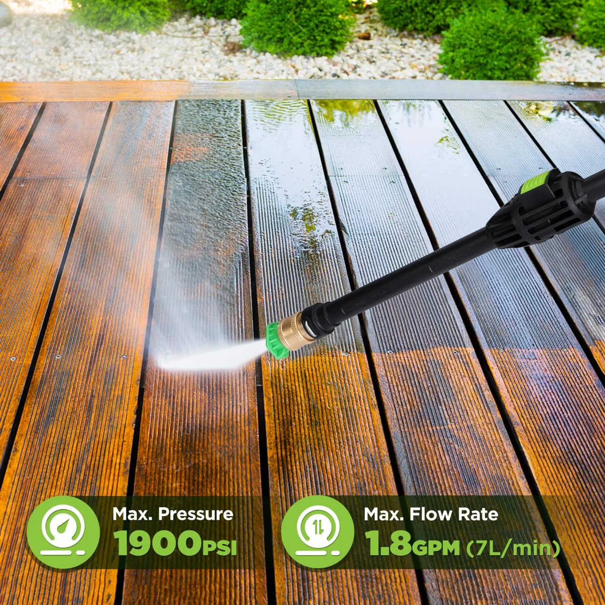 WORKPRO 1900 Max PSI 1.8 GPM 12-Amp Compact Electric High Pressure Washer - Image 2