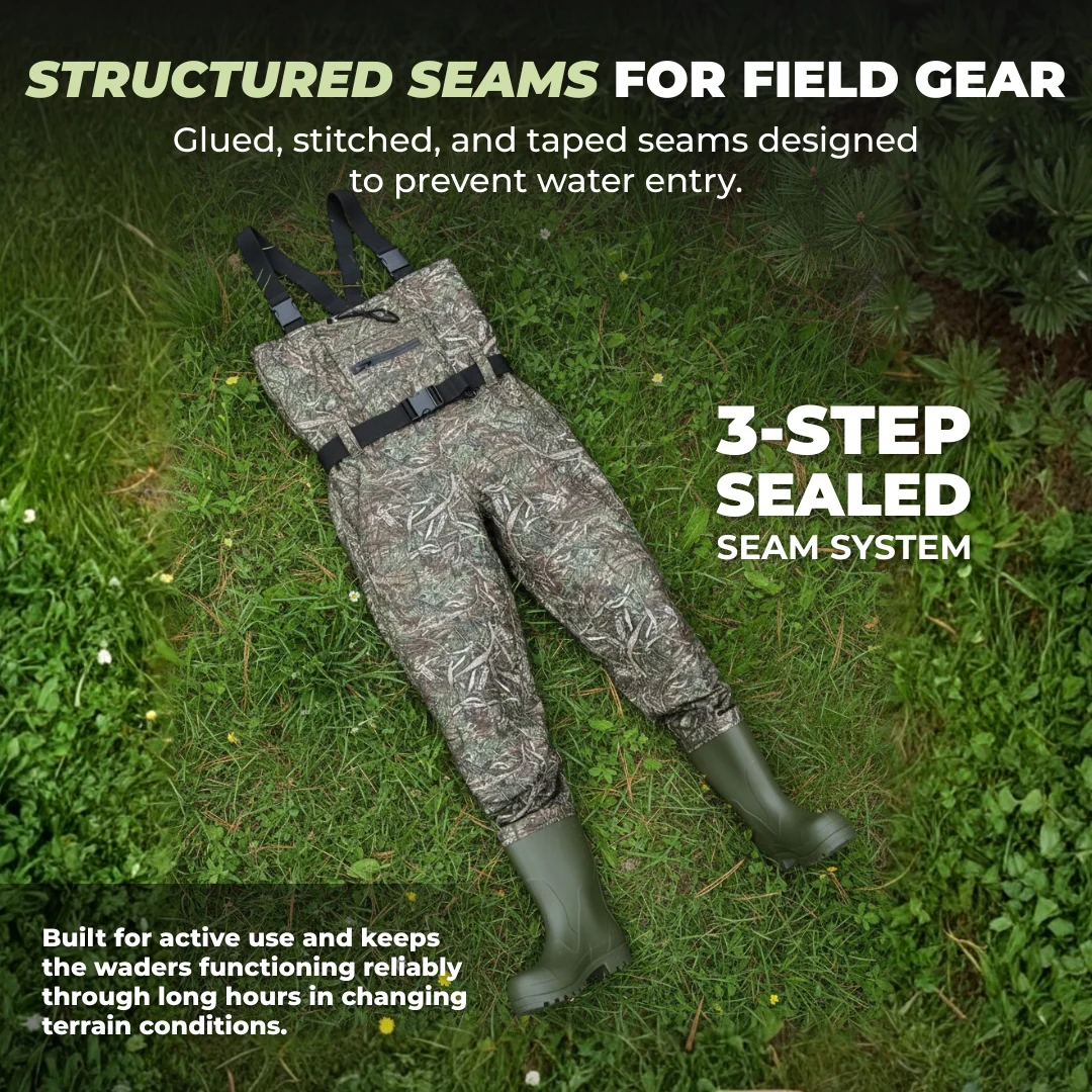 Water-Resistant Nylon Chest Waders with Boots for Fishing & Hunting