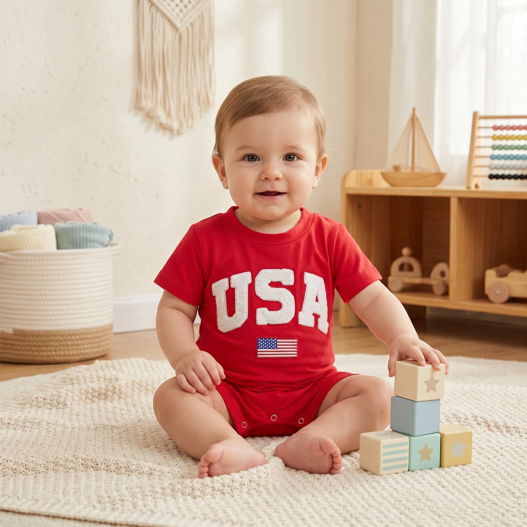 Infant Romper with Patriotic Design - Image 3