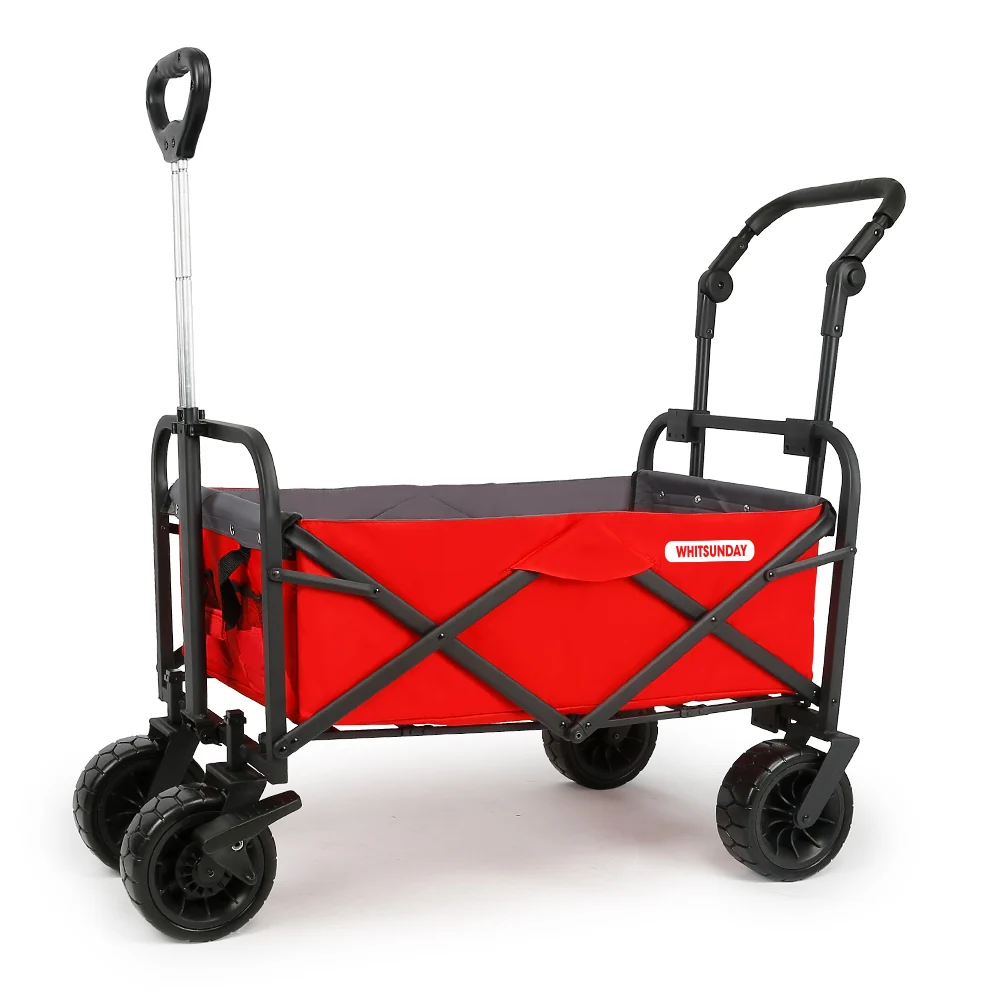 Whitsunday Folding Wagon 8" Heavy Duty Whlees with Push Bar (Standard Size PLUS)