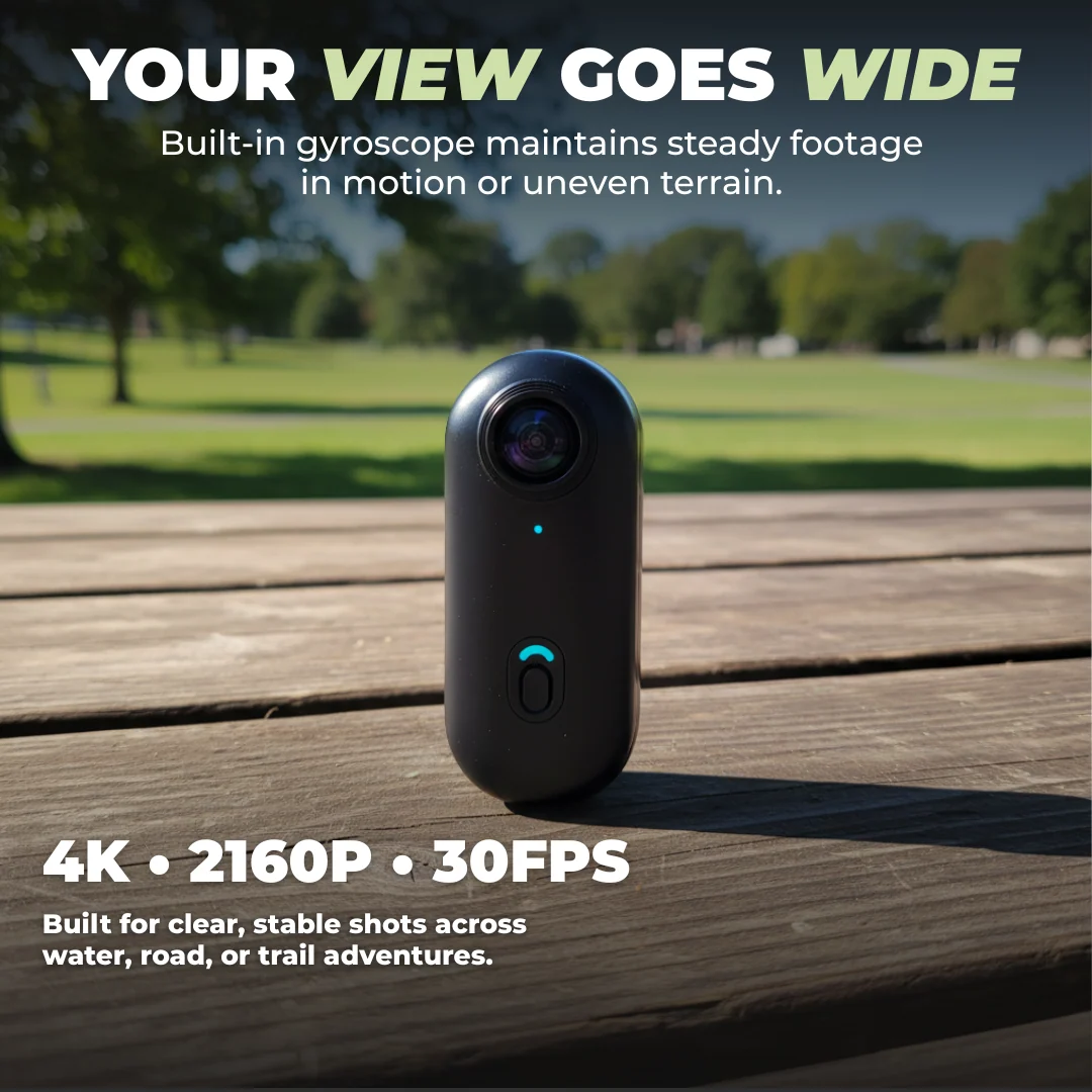 4K Mini Action Camera 128GB Water-Resistant Thumb POV Wearable Cam