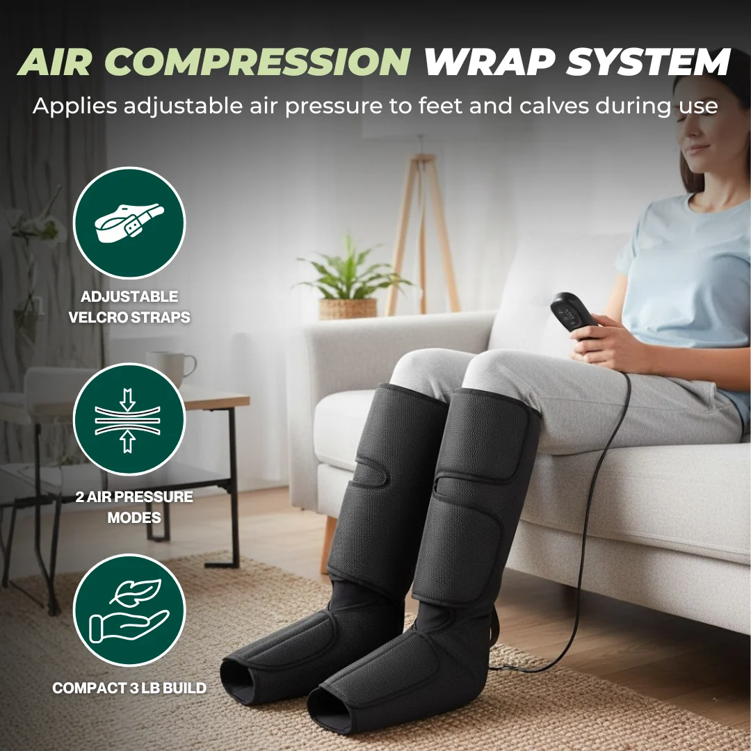 Leg Compression Massager for Feet and Calves with 2 Modes 3 Levels