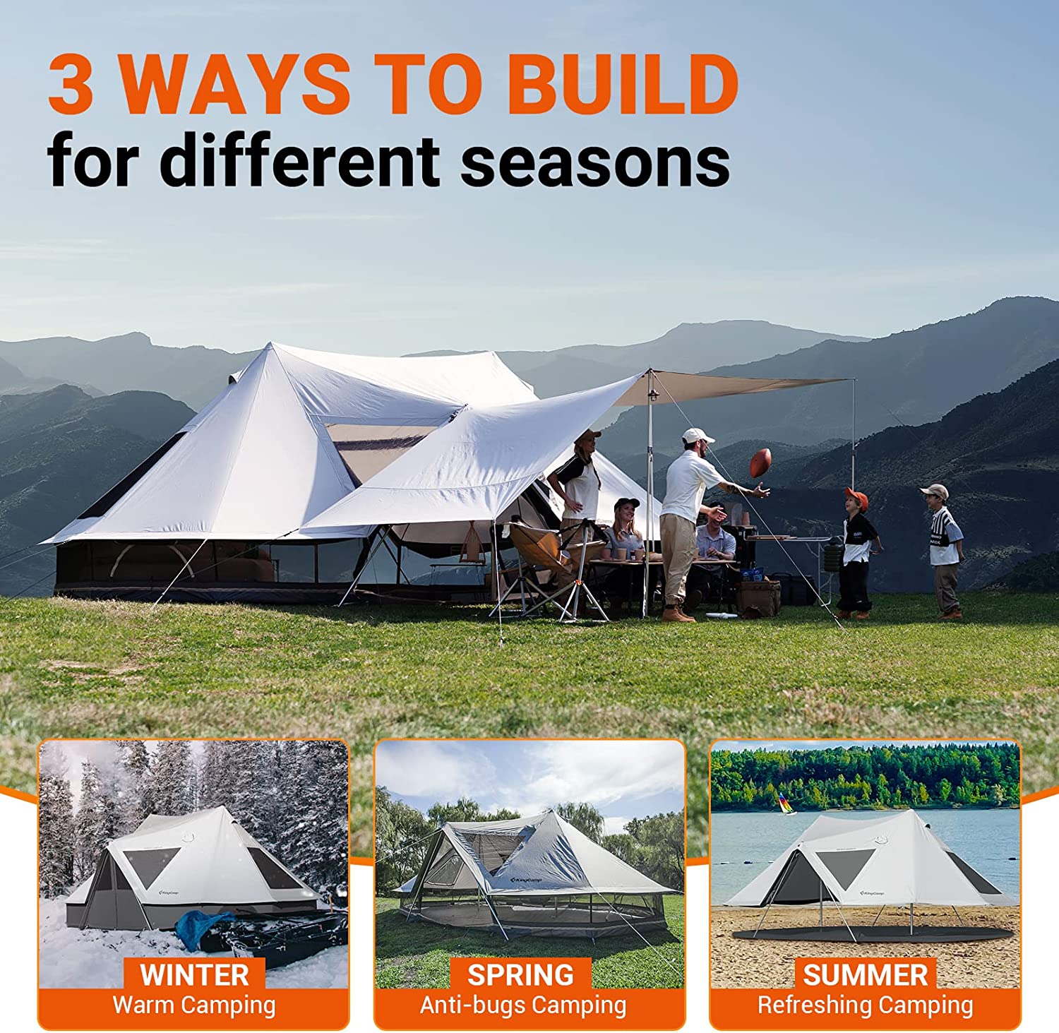 KingCamp KHAN PALACE 10-12 Person Glamping Tent