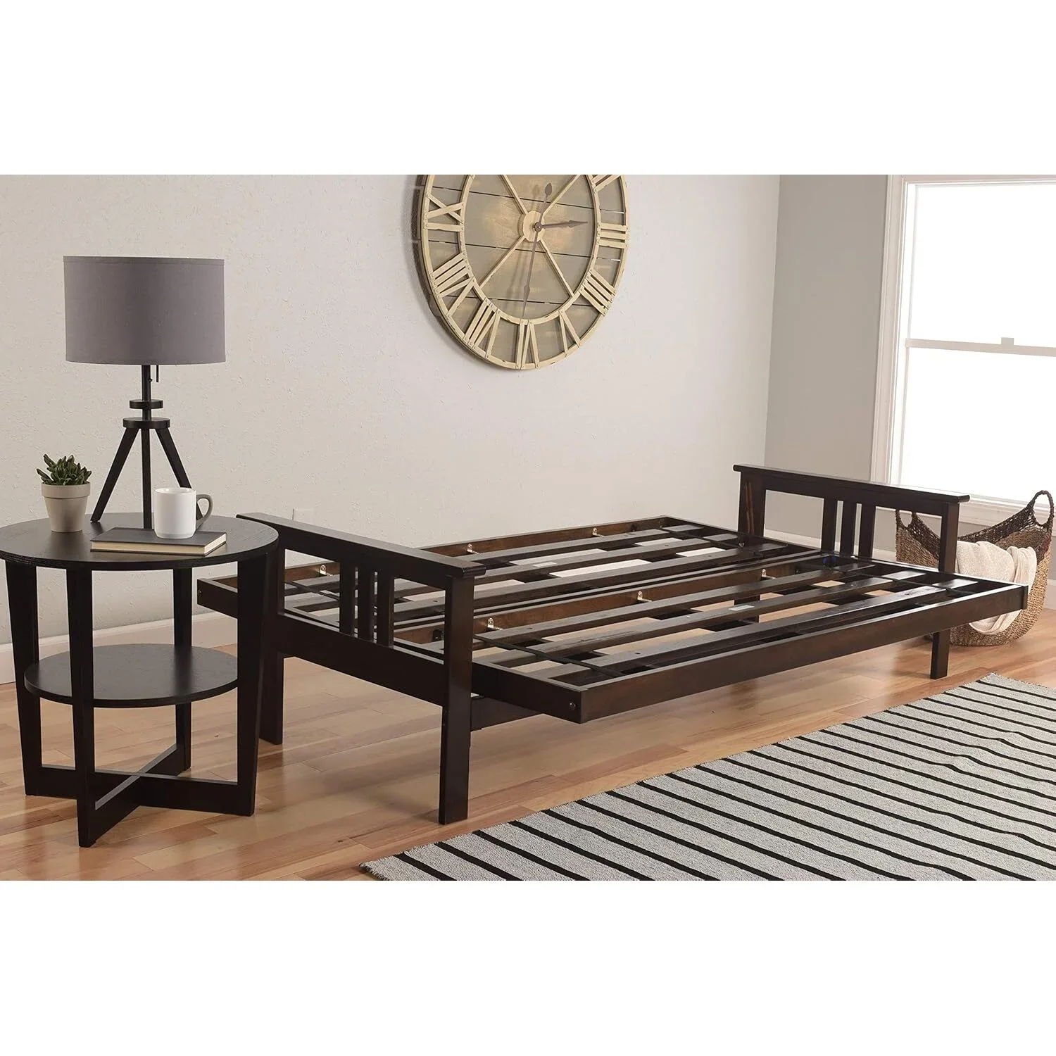 Homestock African Artifacts Full Size Futon Frame Set with Mattress, Easily Converts to Bed, Versatile Design Futon Frame for All Spaces, 33"H x 79"L x 37"D-Color:Linen Charcoal,Size:Barbados - Image 82