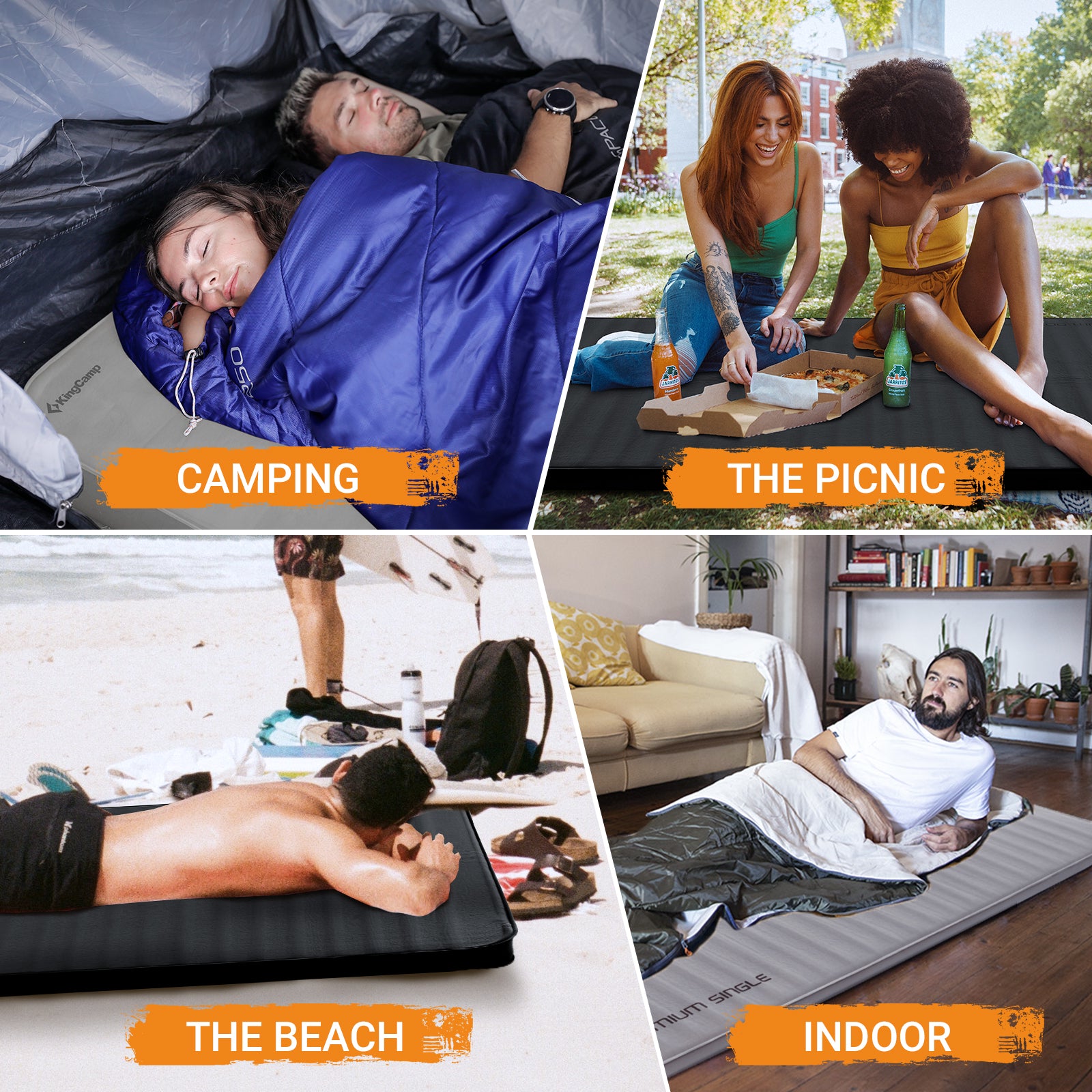 KingCamp PREMIUM Self Inflating Foam Sleeping Pad Double/Single