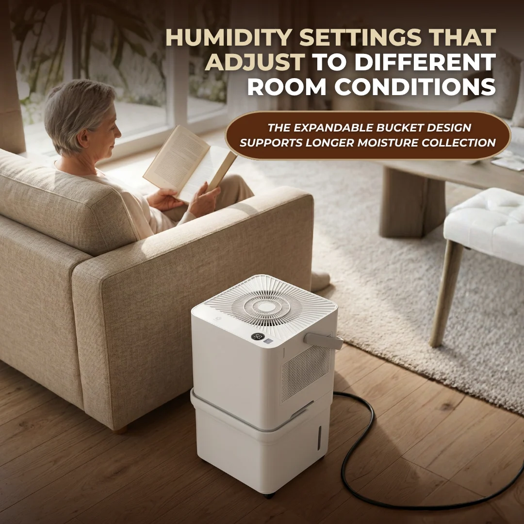 Dehumidifier with 12L Tank, Continuous Drain, with WiFi Control