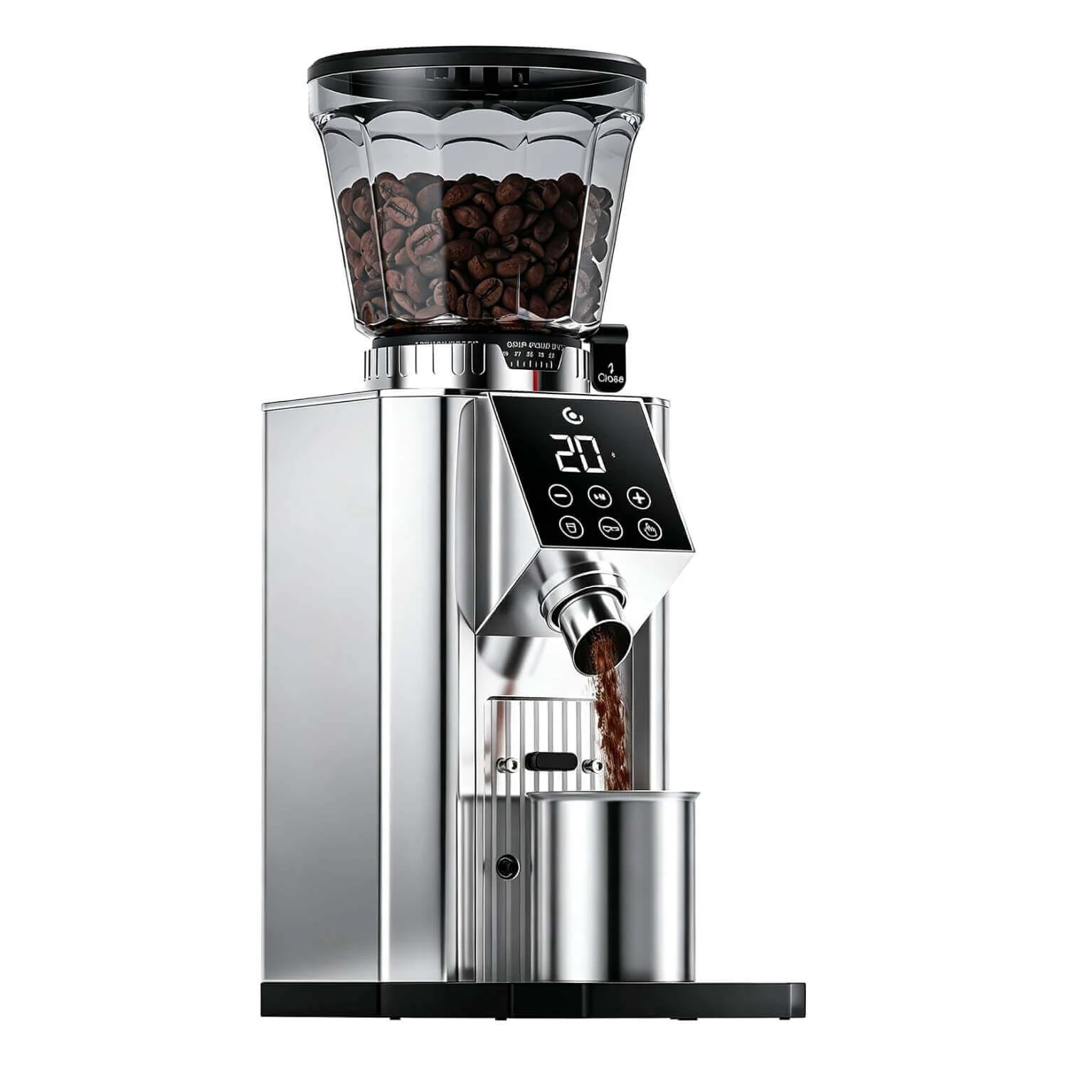 AMZCHEF Electric Burr Grinder 45 Settings Timer Dosing Control 1