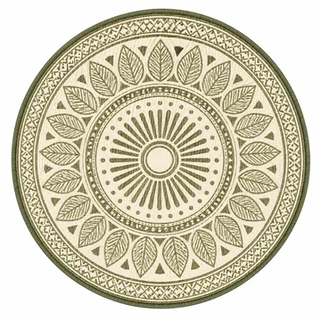Reversible 10 ft Round Outdoor Rug - Plastic Straw Mat for Patio and RV