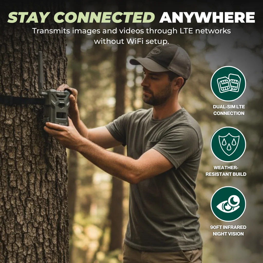 LTE Cellular Trail Camera with Night Vision and Motion Activation