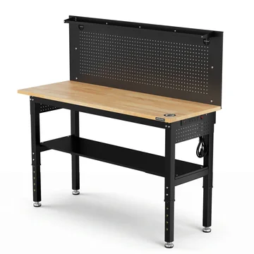WORKPRO 60"x22" Garage Workbench with Storage, 2000 LBS, Pegboard