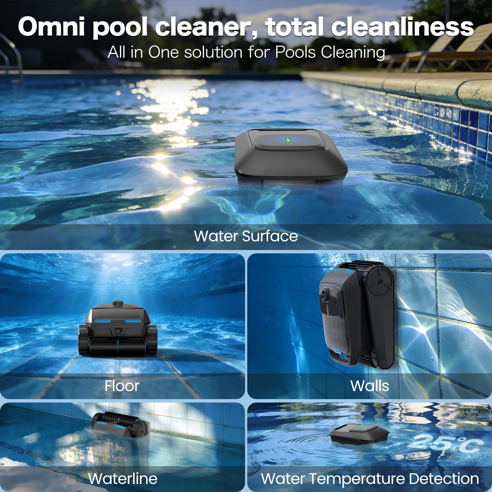 AIRROBO 90% New Refurbished CP400 2 in 1 Cordless Robotic Pool Vacuum Cleaner
