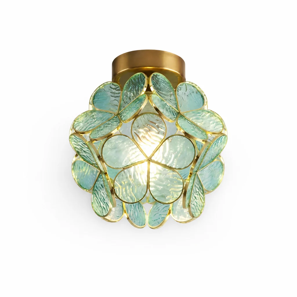 Ceiling Lamp Floral Acrylic Petals Gilded Frame - Image 4