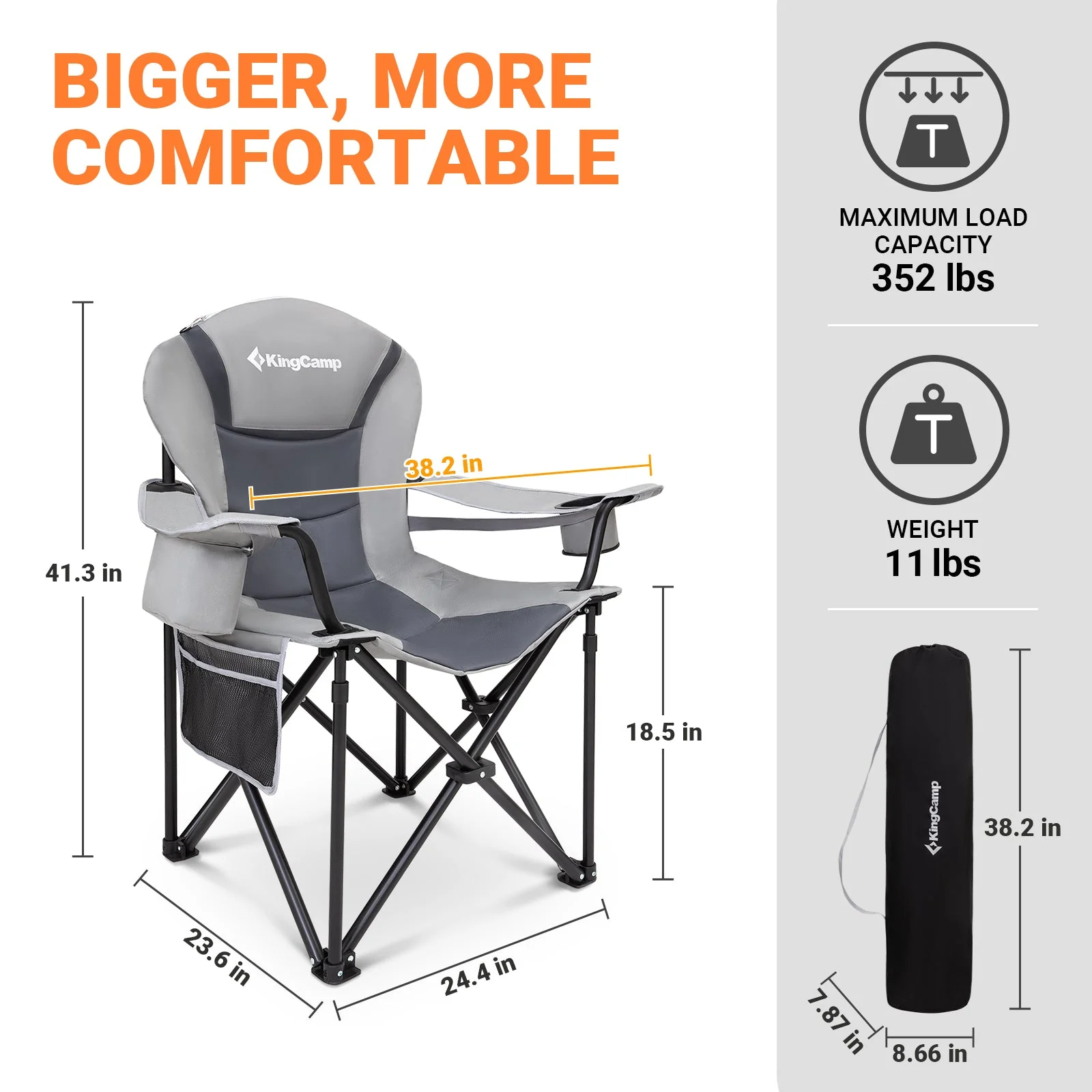 KingCamp Lumbar Support Oversized Camping Chair - Image 40