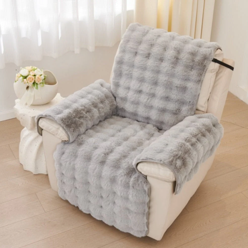 Recliner Sofa Cover Plush Faux Fur Non-Slip & Machine Washable - Image 6