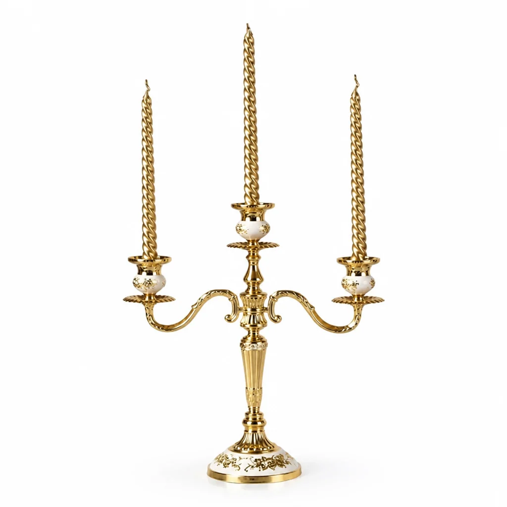European-Style Candelabra With Curved Arms Taper Candle Holder