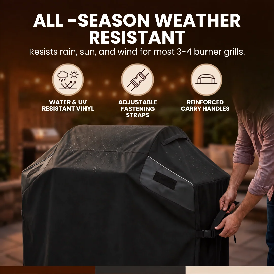 55 Inch Water-Resistant Grill Cover for 3-4 Burner Outdoor BBQ Grills