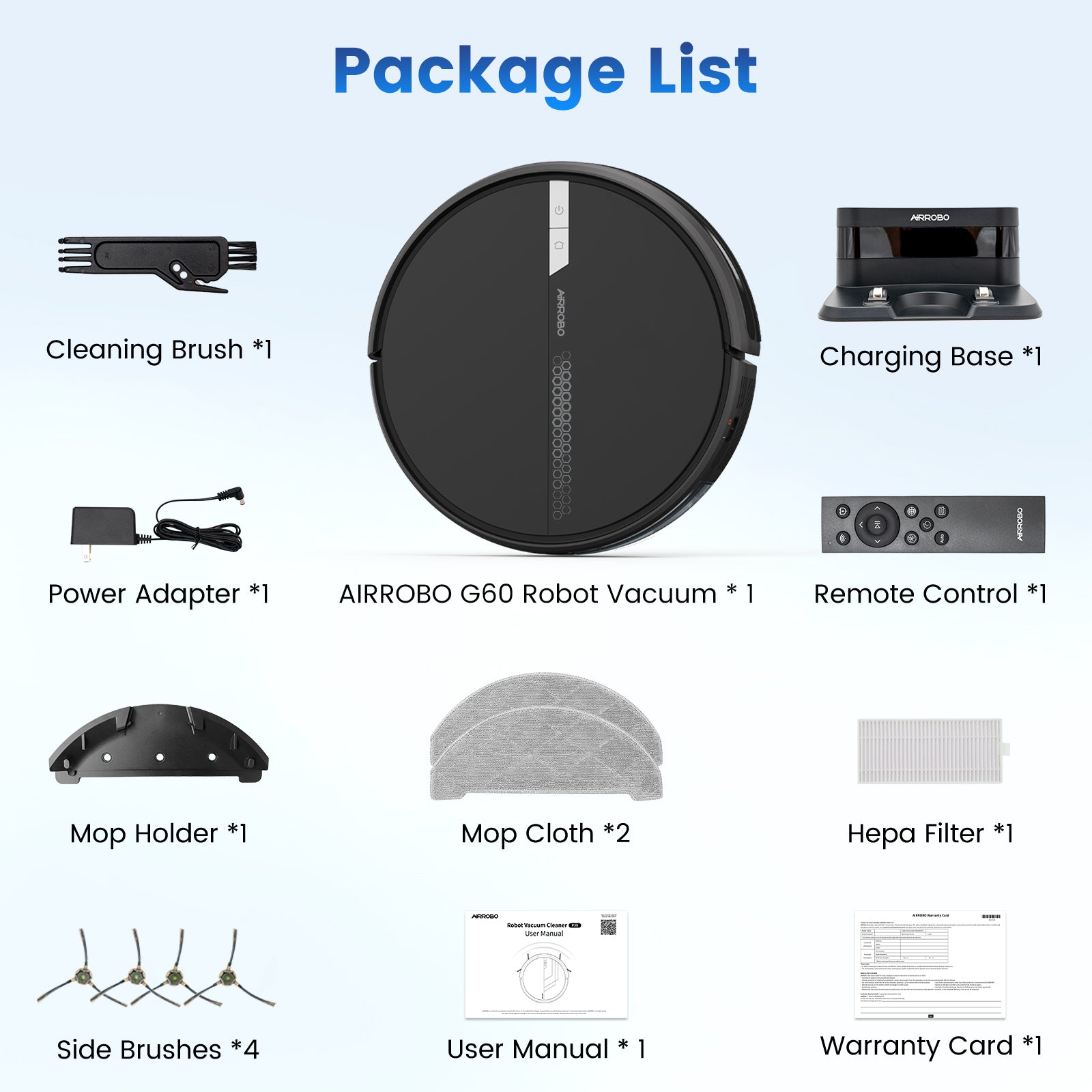 AIRROBO G60 3 in 1 Robot Vacuum and Mop Combo with Smart App&Voice Control,2 in 1 Tank for pet hair - Image 10