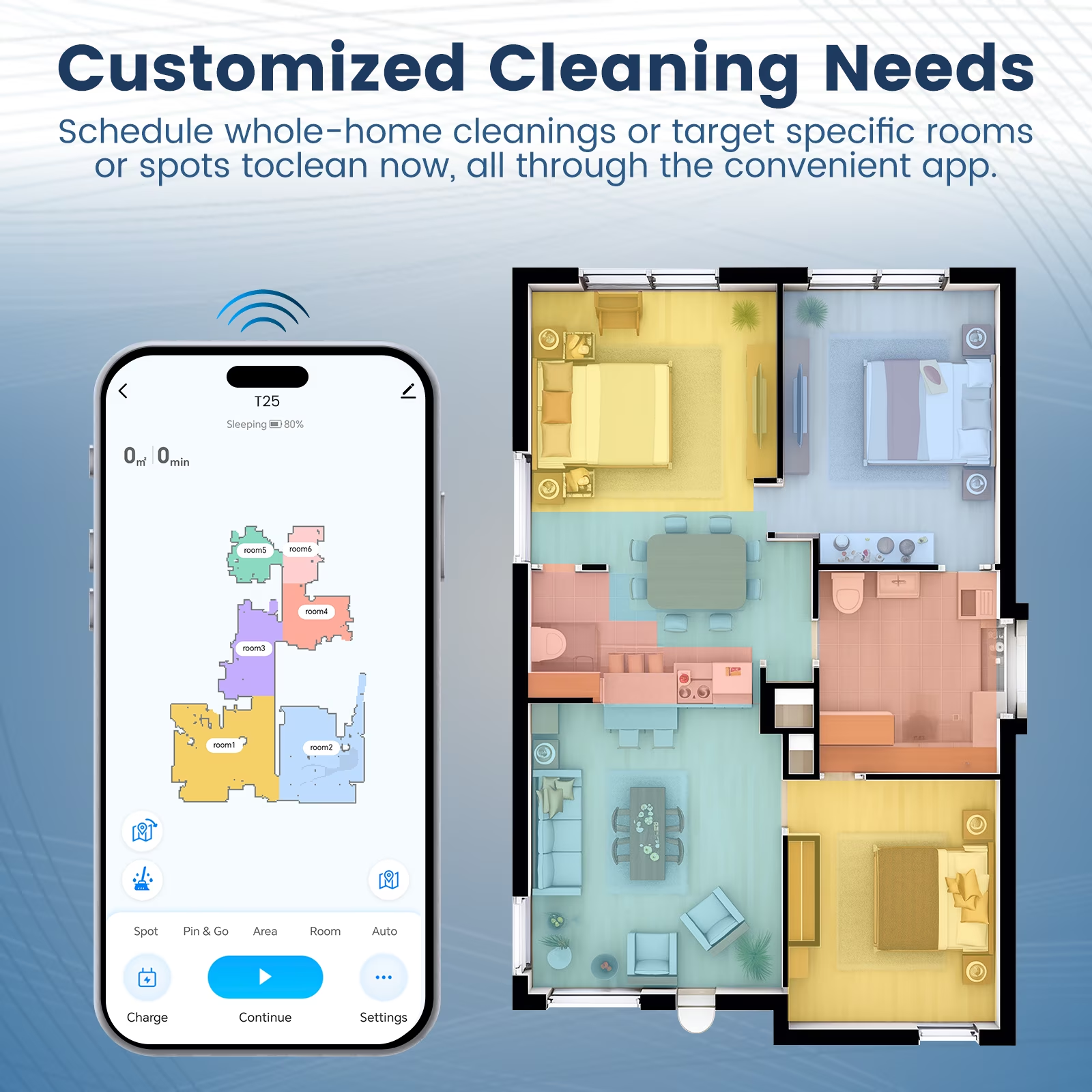 AIRROBO T25+ Robot Vacuum & Mops – Self-Empty, 75-Day Hands-Free, 10000Pa Suction, Ultrasonic Carpet Detection, 180min Runtime