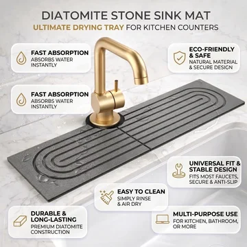 Eco-Friendly Quick-Dry Sink Mat for Kitchen and Bath