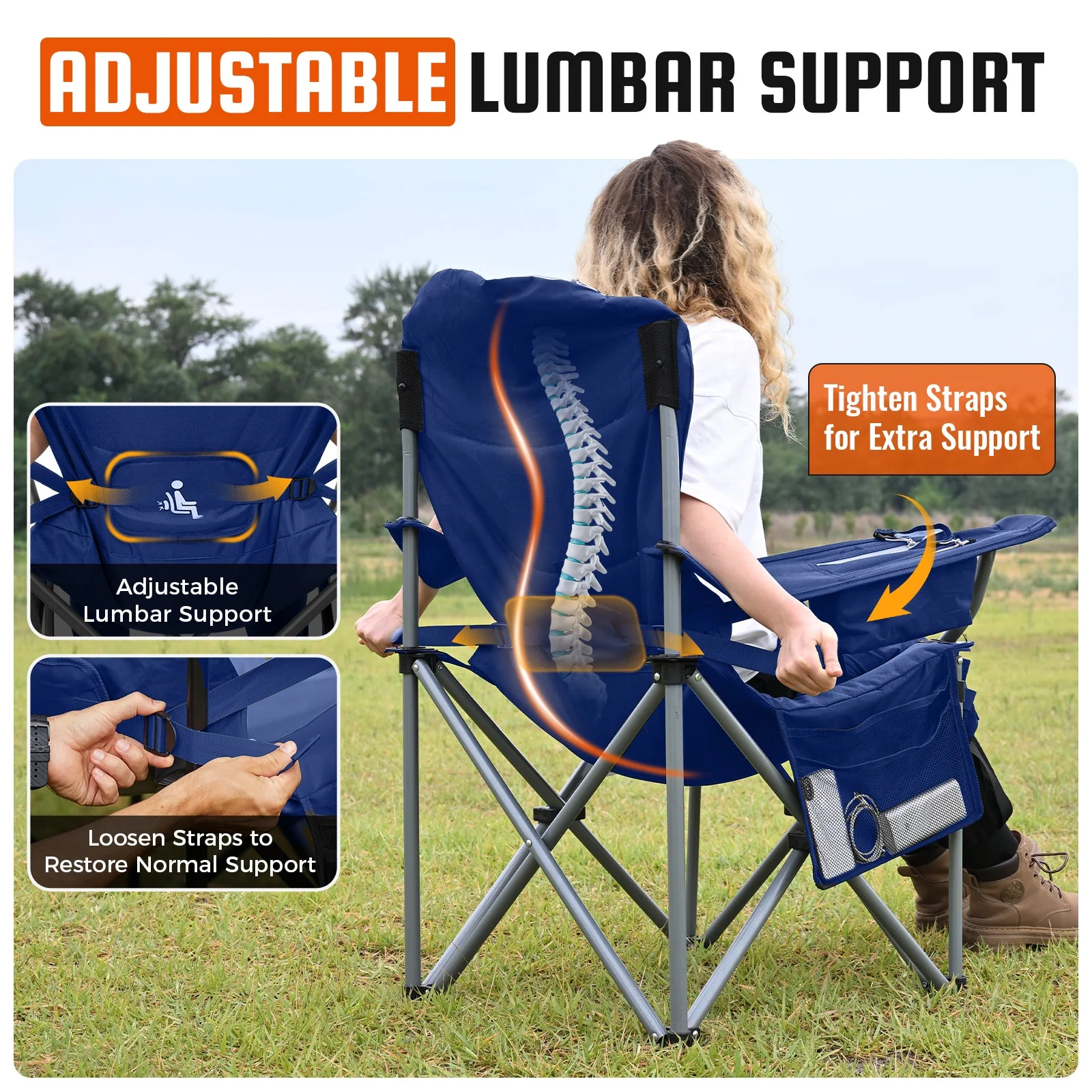 KingCamp Lumbar Support Oversized Camping Chair - Image 85