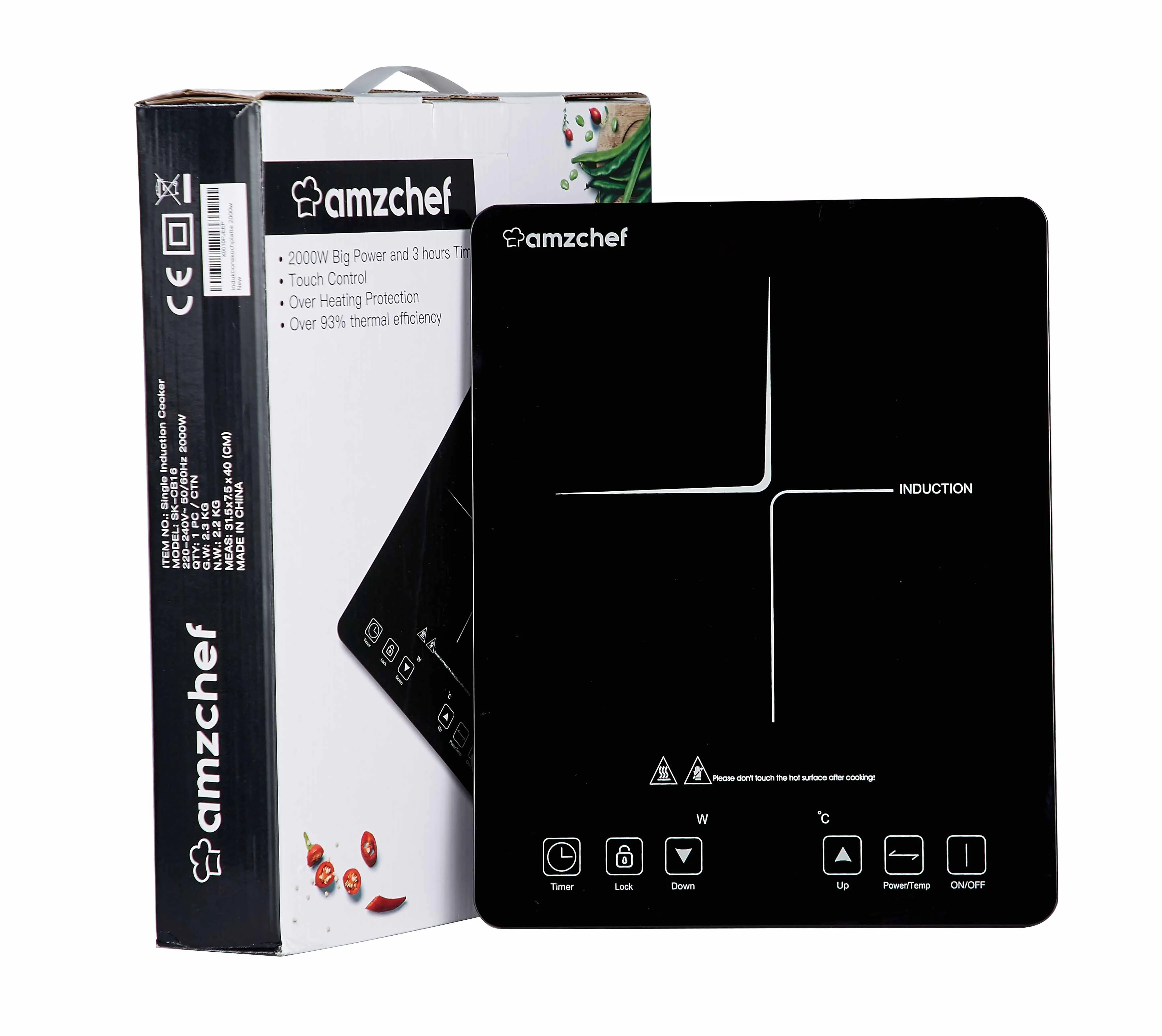 AMZCHEF Portable Induction Cooktop With 1800W Sensor Touch 3
