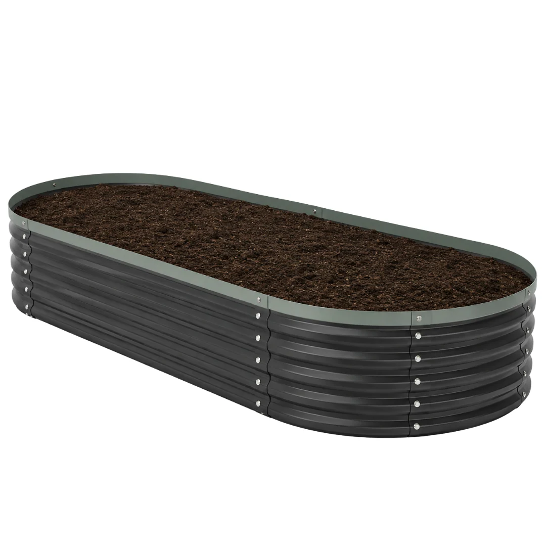 Oval Galvanized Raised Garden Bed - 5ft for Herbs and Vegetables - Image 2
