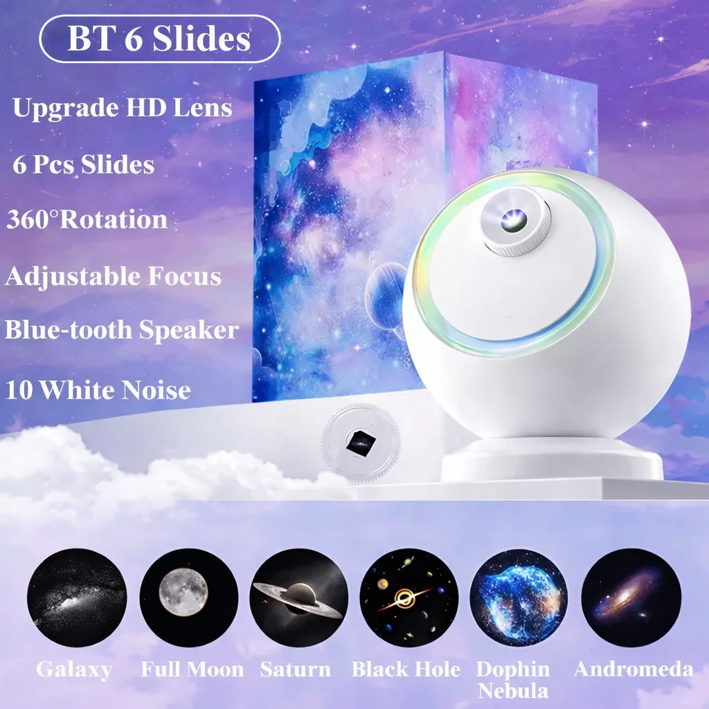 Celestial Bliss LED Nightlight Projector with Bluetooth Sound - Image 2