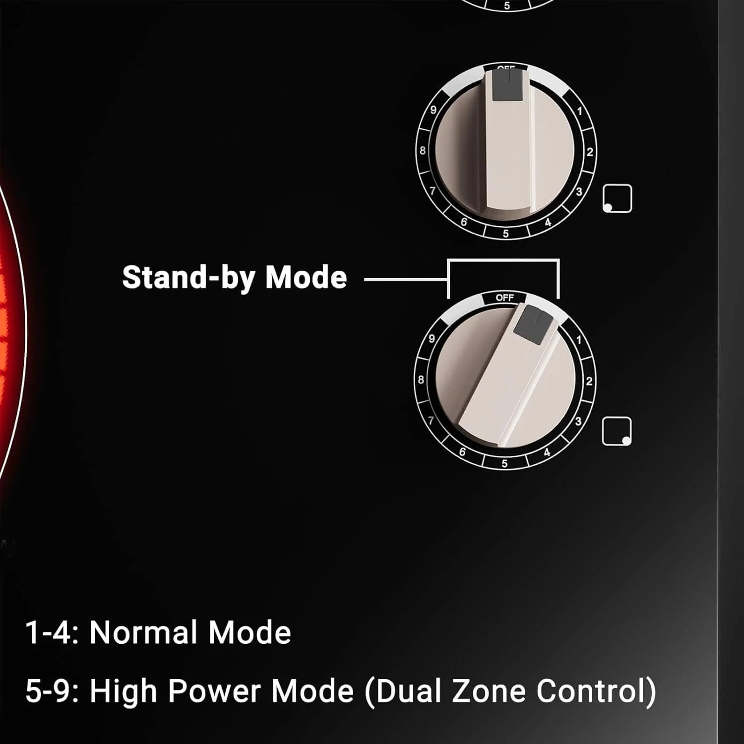 AMZCHEF 30 Inch 4 Burner Built-in Electric Ceramic Cooktops Knob Control 6700W 4