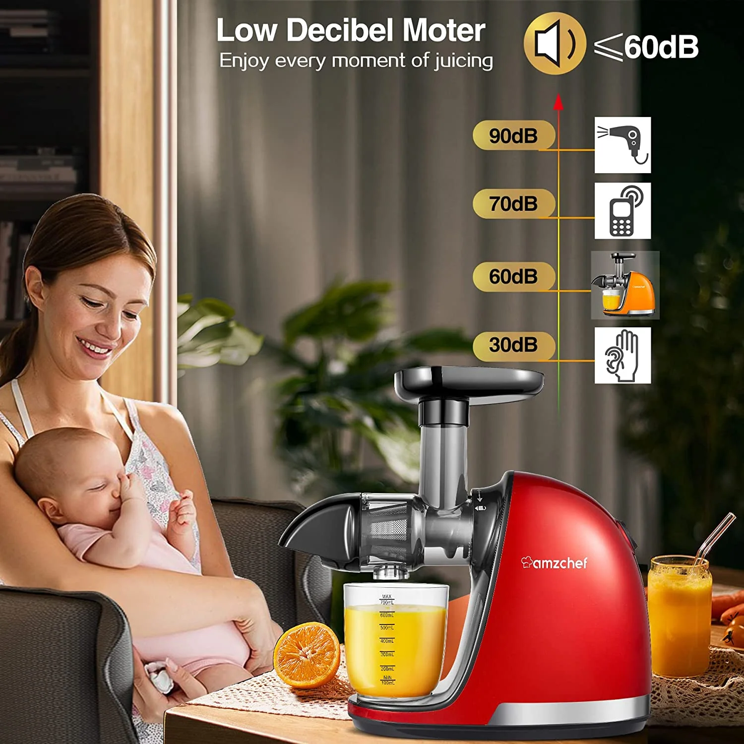 AMZCHEF Slow Masticating Cold Press Juicer ZM1501 4