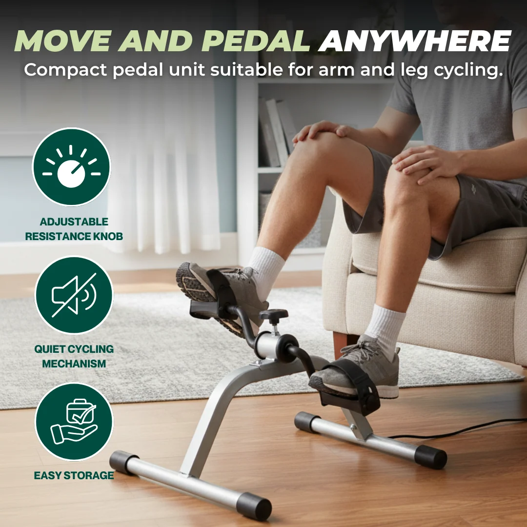 Mini Pedal Exercise Bike with Adjustable Resistance for Arm and Leg Workouts